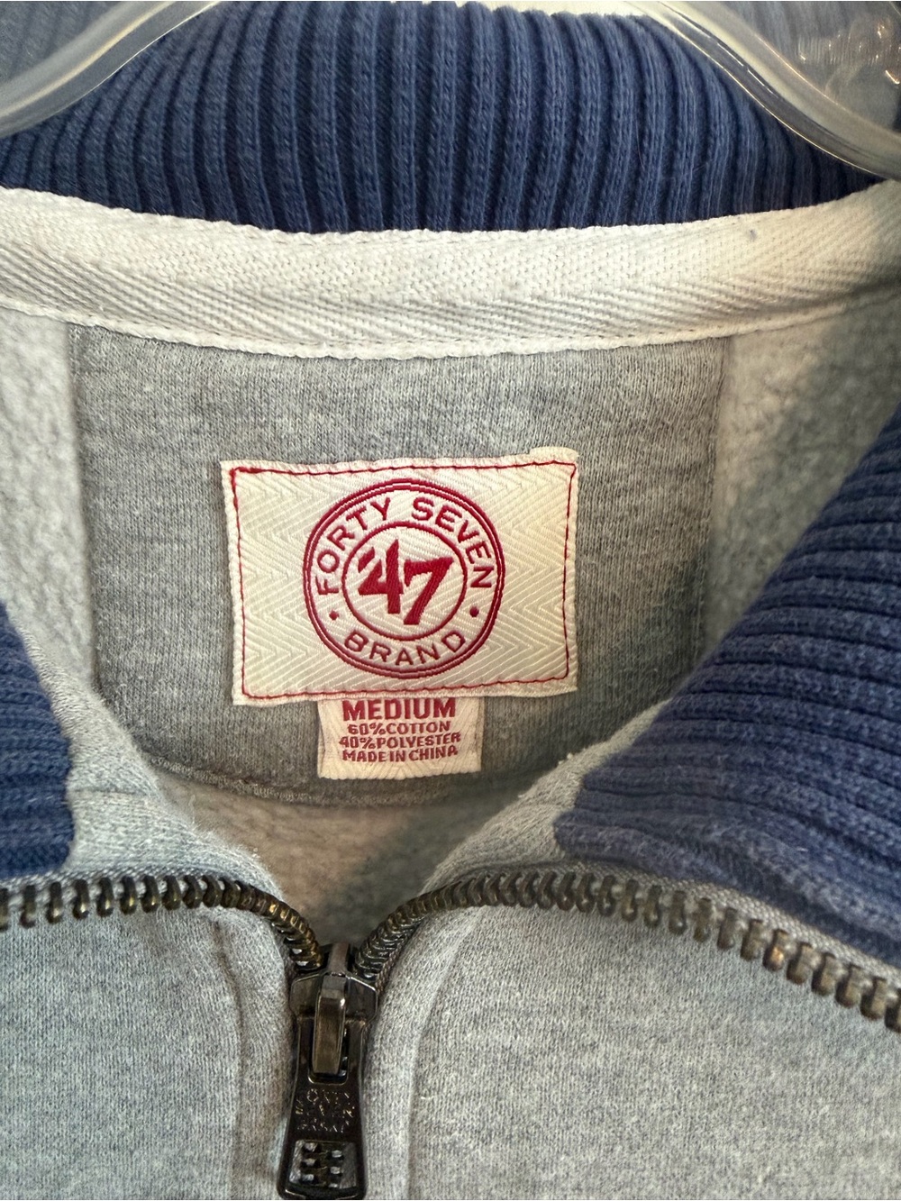 47 Los Angeles Dodgers Gray & Blue Half-Zip Pullover - Picture 5 of 6